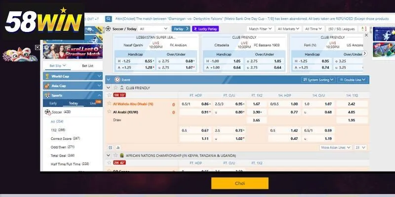 Giới thiệu về sảnh cá cược Sbobet 58win
